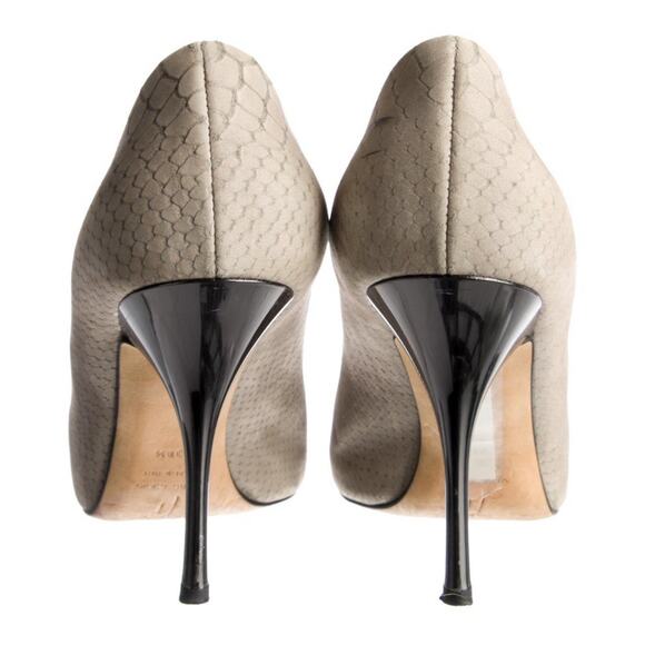 GIUSEPPE ZANOTTI Sloane Beige Snake Peep Toe Stiletto Platform Heels EU 38.5/8.5 - Picture 4 of 5